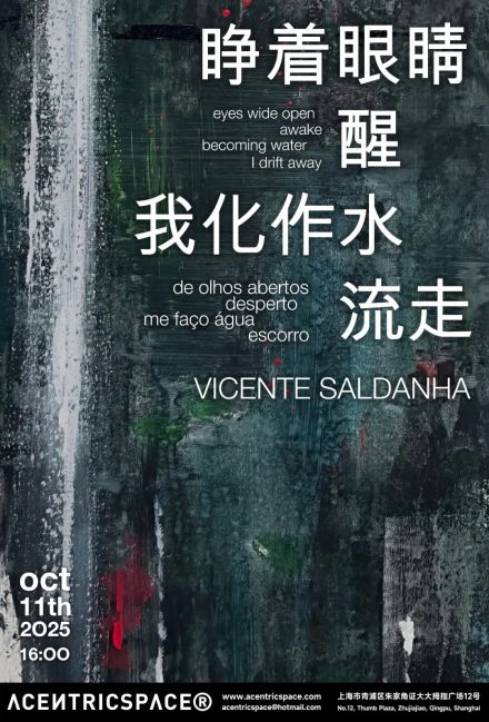 睁着眼睛 醒 我化作水 流走 eyes wide open awake becoming water I drift away – Vicente Saldanha
